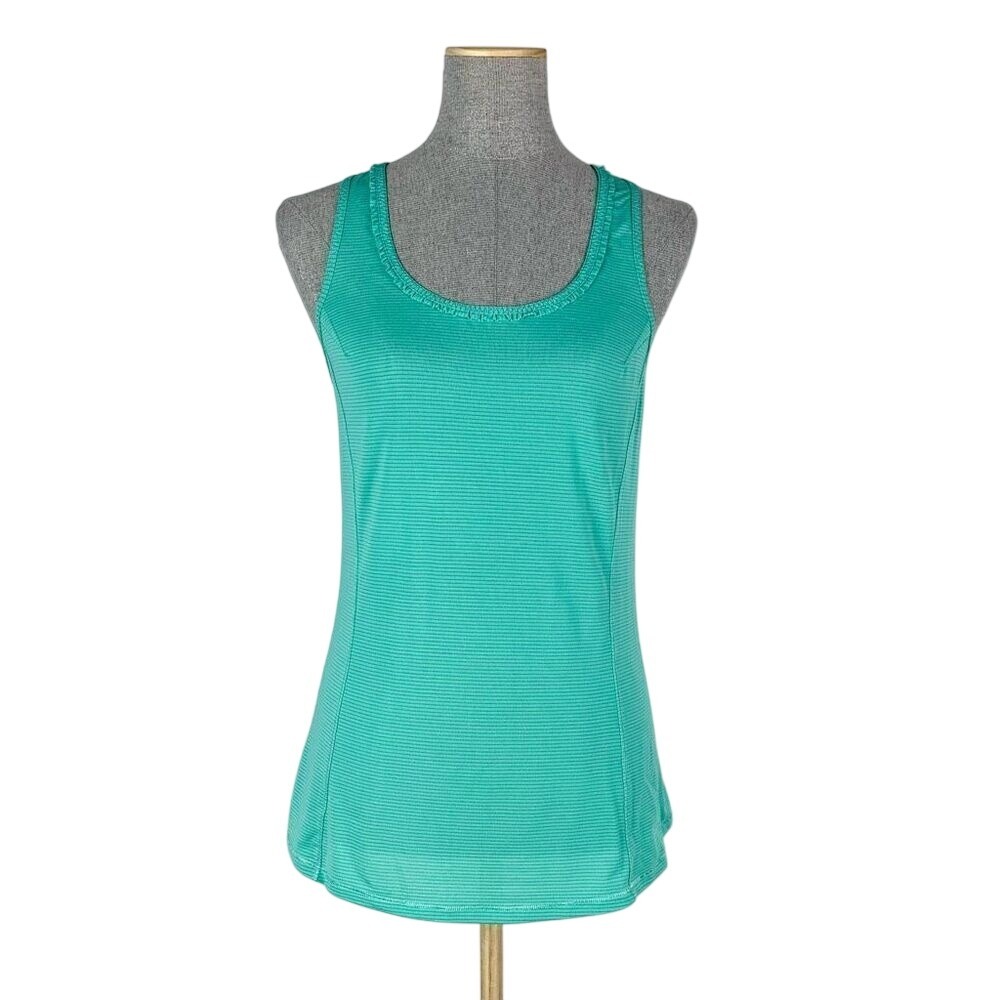 Lululemon Tank‎ Women's 4 Ruffle Detail Tank Turquoise Racer Back
